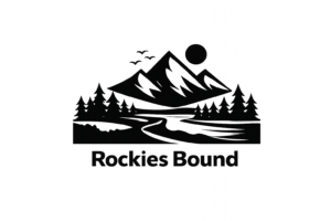 RockiesBound logo with a stylized mountain landscape inspired by the Canadian Rockies