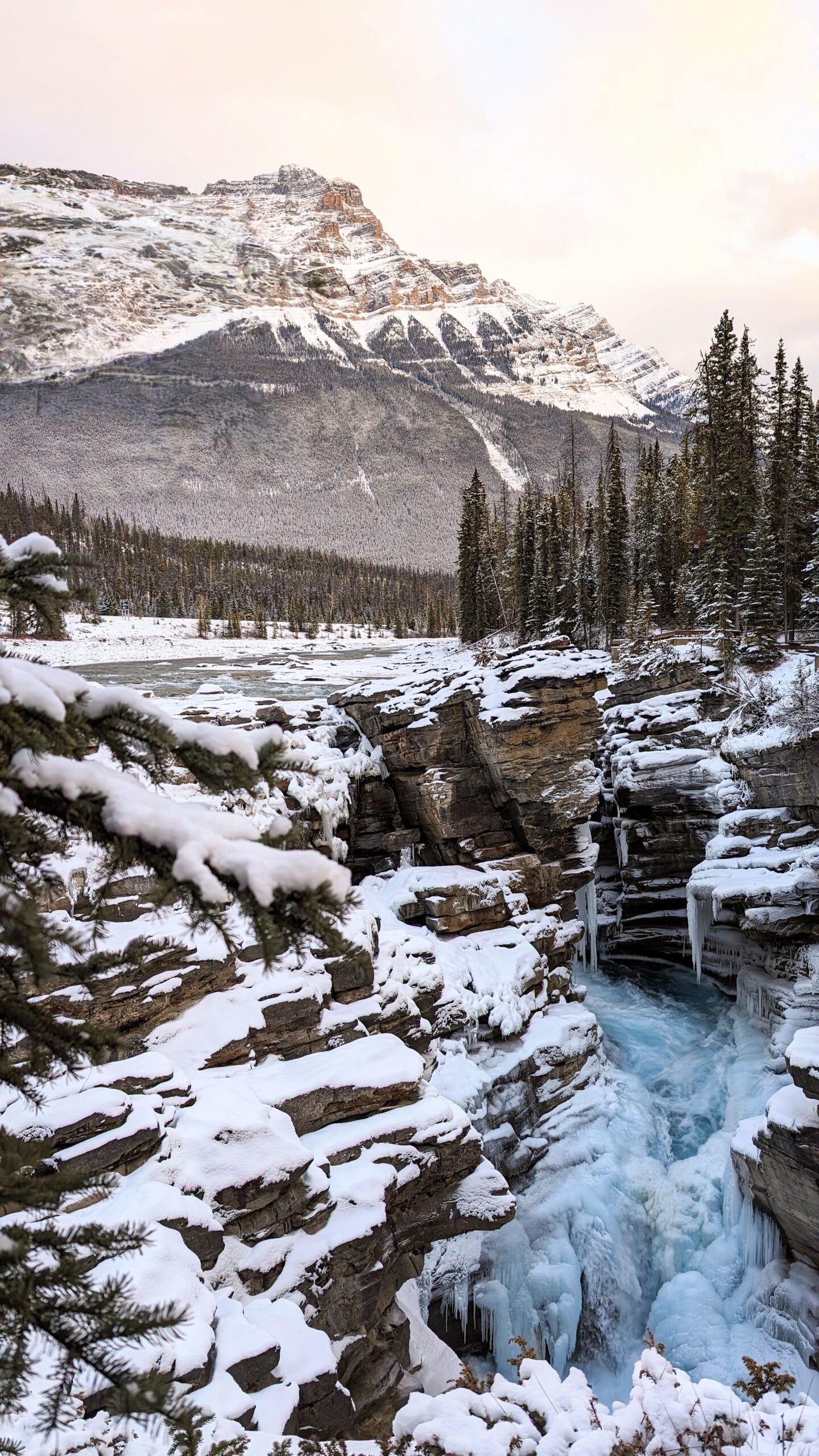 Athabasca Falls waterfall in Jasper National Park, Alberta