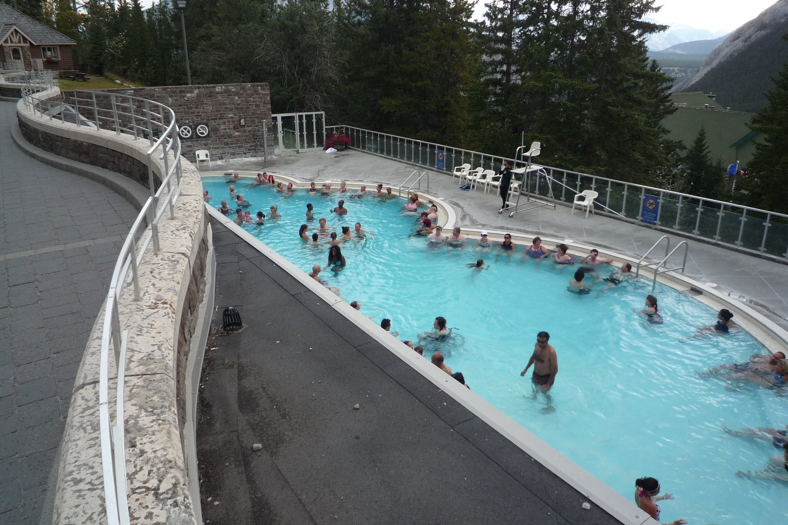 Soaking at the Banff Upper Hot Springs